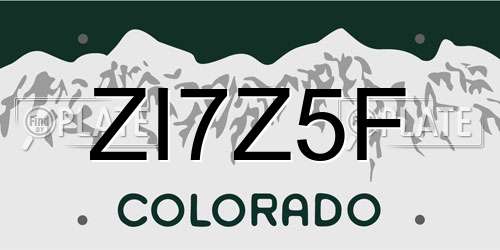 ZI7Z5F Colorado License Plate