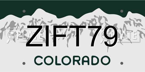 ZIFT79 Colorado License Plate