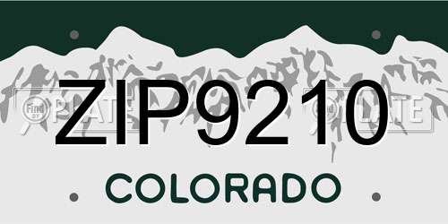 ZIP9210 Colorado License Plate