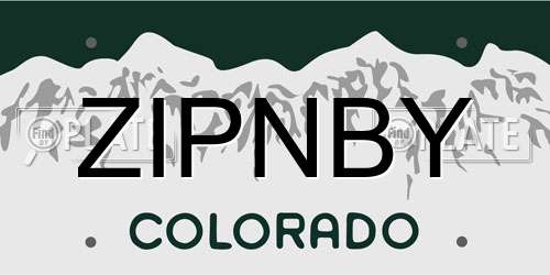 ZIPNBY Colorado License Plate