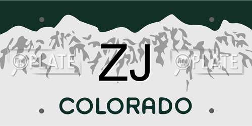 ZJ Colorado License Plate