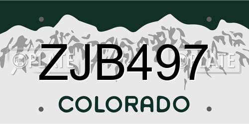 ZJB497 Colorado License Plate