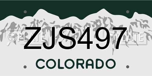 ZJS497 Colorado License Plate