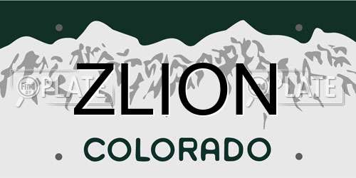 ZLION Colorado License Plate