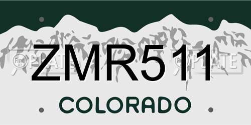 ZMR511 Colorado License Plate