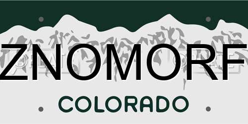 ZNOMORF Colorado License Plate