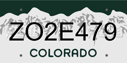 ZO2E479 Colorado License Plate