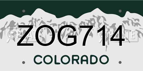 ZOG714 Colorado License Plate