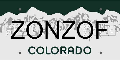 ZONZOF Colorado License Plate