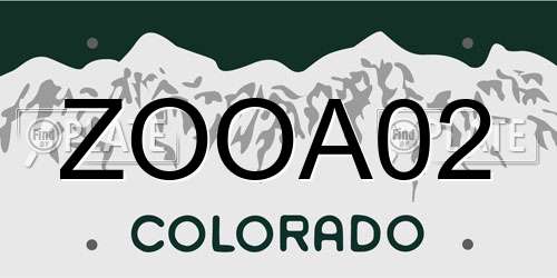 ZOOA02 Colorado License Plate
