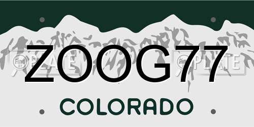 ZOOG77 Colorado License Plate