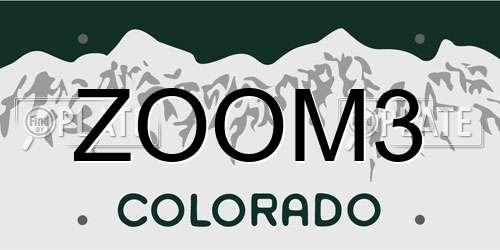 ZOOM3 Colorado License Plate