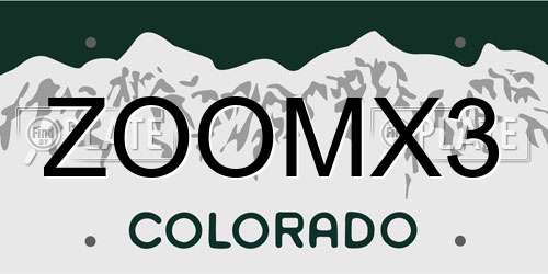 ZOOMX3 Colorado License Plate