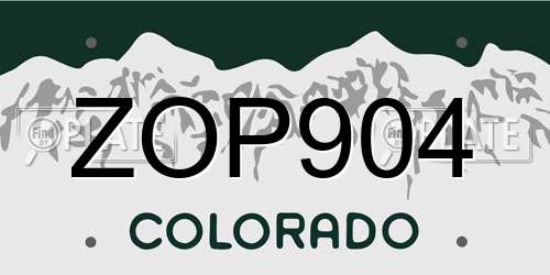 ZOP904 Colorado License Plate