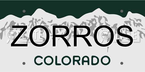 ZORROS Colorado License Plate