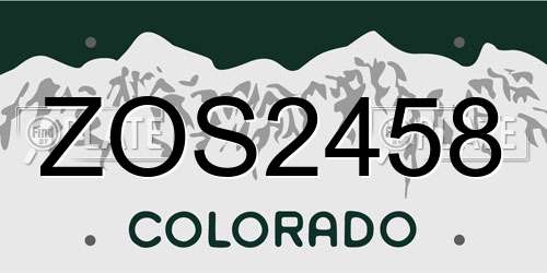 ZOS2458 Colorado License Plate