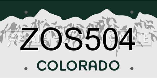 ZOS504 Colorado License Plate