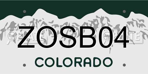 ZOSB04 Colorado License Plate
