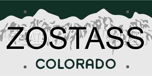 ZOSTASS Colorado License Plate