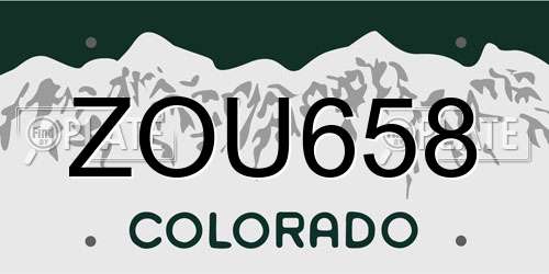 ZOU658 Colorado License Plate