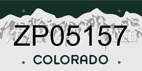 ZP05157 Colorado License Plate
