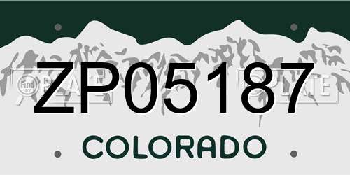ZP05187 Colorado License Plate