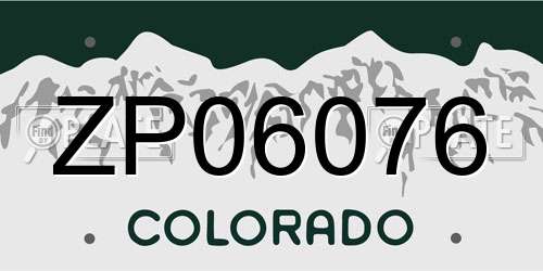 ZP06076 Colorado License Plate