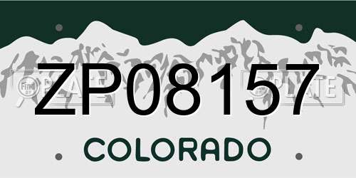 ZP08157 Colorado License Plate
