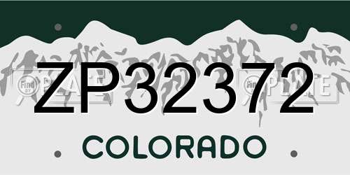 ZP32372 Colorado License Plate