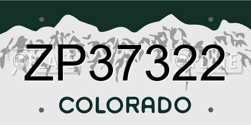 ZP37322 Colorado License Plate