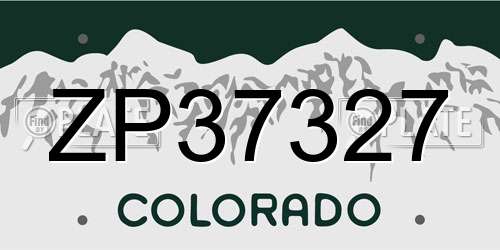 ZP37327 Colorado License Plate