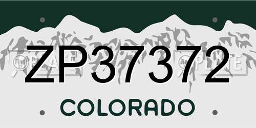 ZP37372 Colorado License Plate