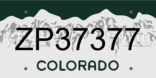 ZP37377 Colorado License Plate