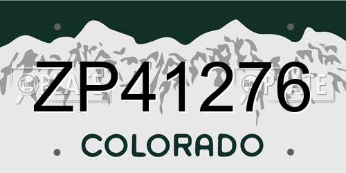 ZP41276 Colorado License Plate