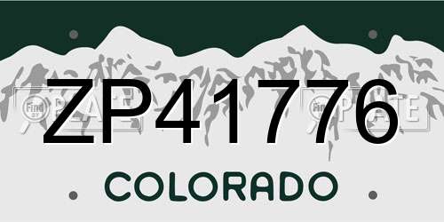 ZP41776 Colorado License Plate