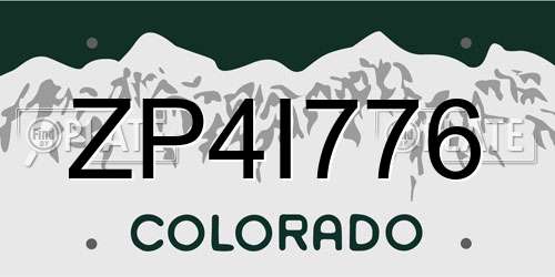 ZP4I776 Colorado License Plate