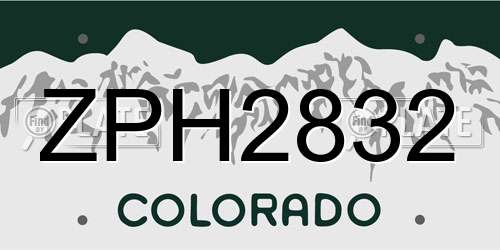 ZPH2832 Colorado License Plate