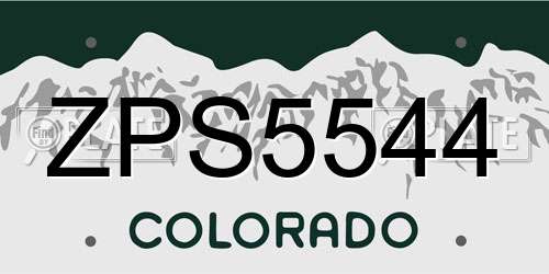 ZPS5544 Colorado License Plate