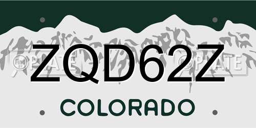 ZQD62Z Colorado License Plate