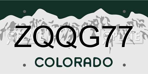 ZQQG77 Colorado License Plate