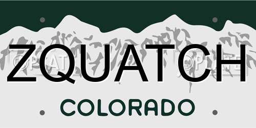 ZQUATCH Colorado License Plate
