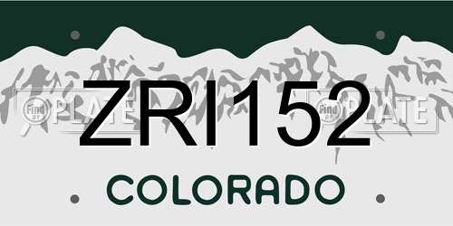 ZRI152 Colorado License Plate