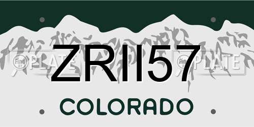 ZRII57 Colorado License Plate