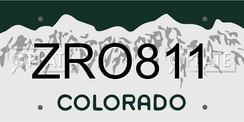 ZRO811 Colorado License Plate