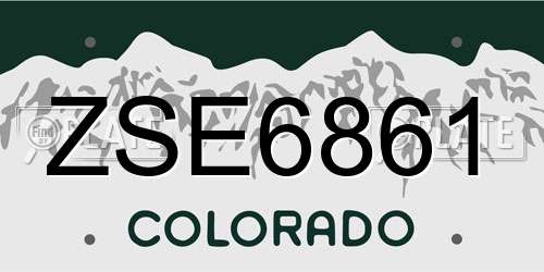 ZSE6861 Colorado License Plate
