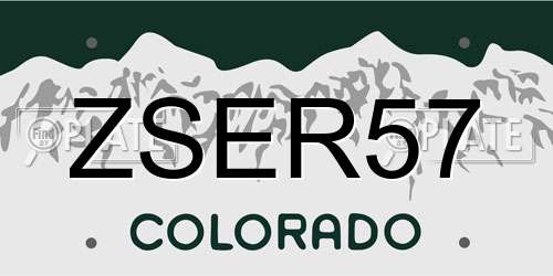 ZSER57 Colorado License Plate