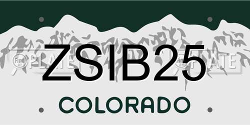 ZSIB25 Colorado License Plate