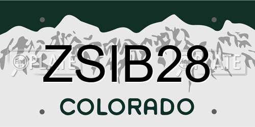 ZSIB28 Colorado License Plate