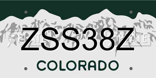 ZSS38Z Colorado License Plate