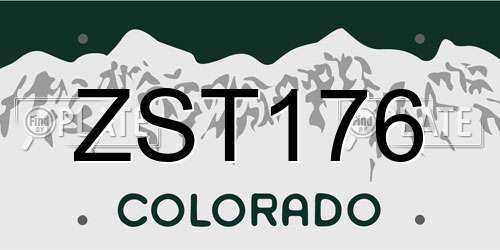 ZST176 Colorado License Plate